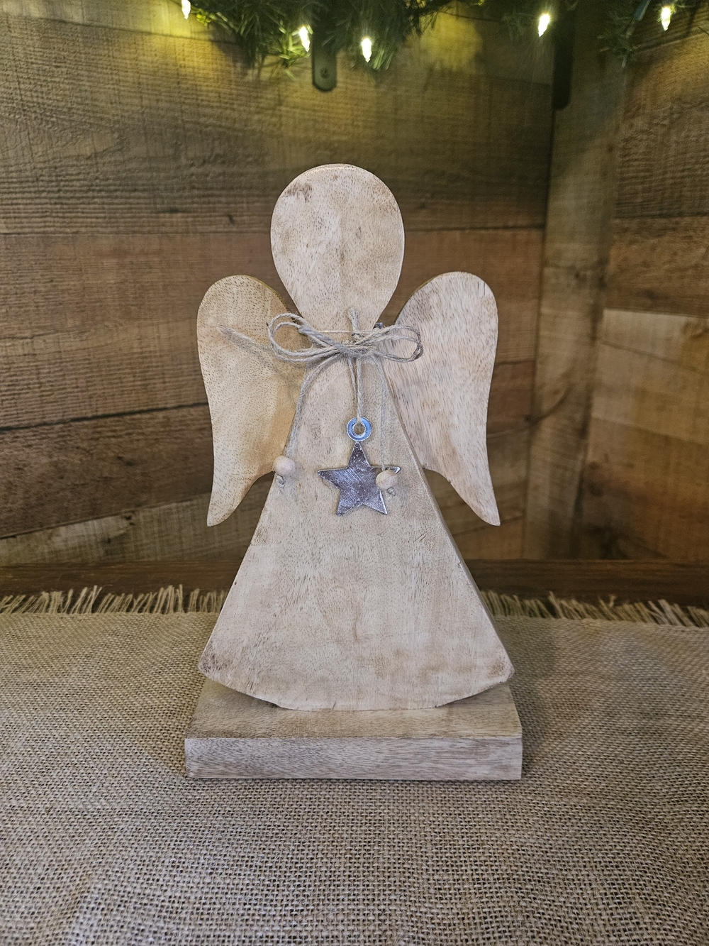Rustic Natural Wood Angel Décor - Neutral